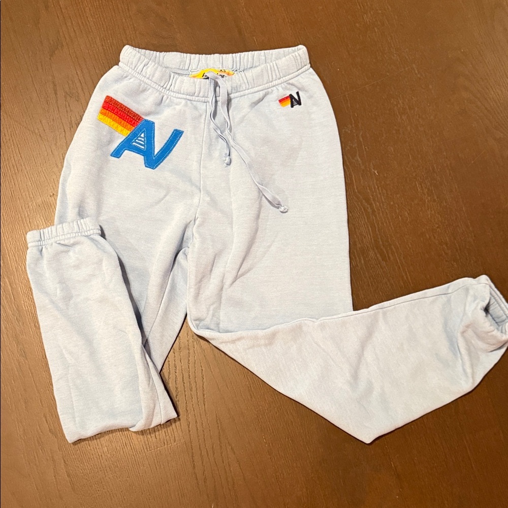 Light blue Joggers with Colorful Accents